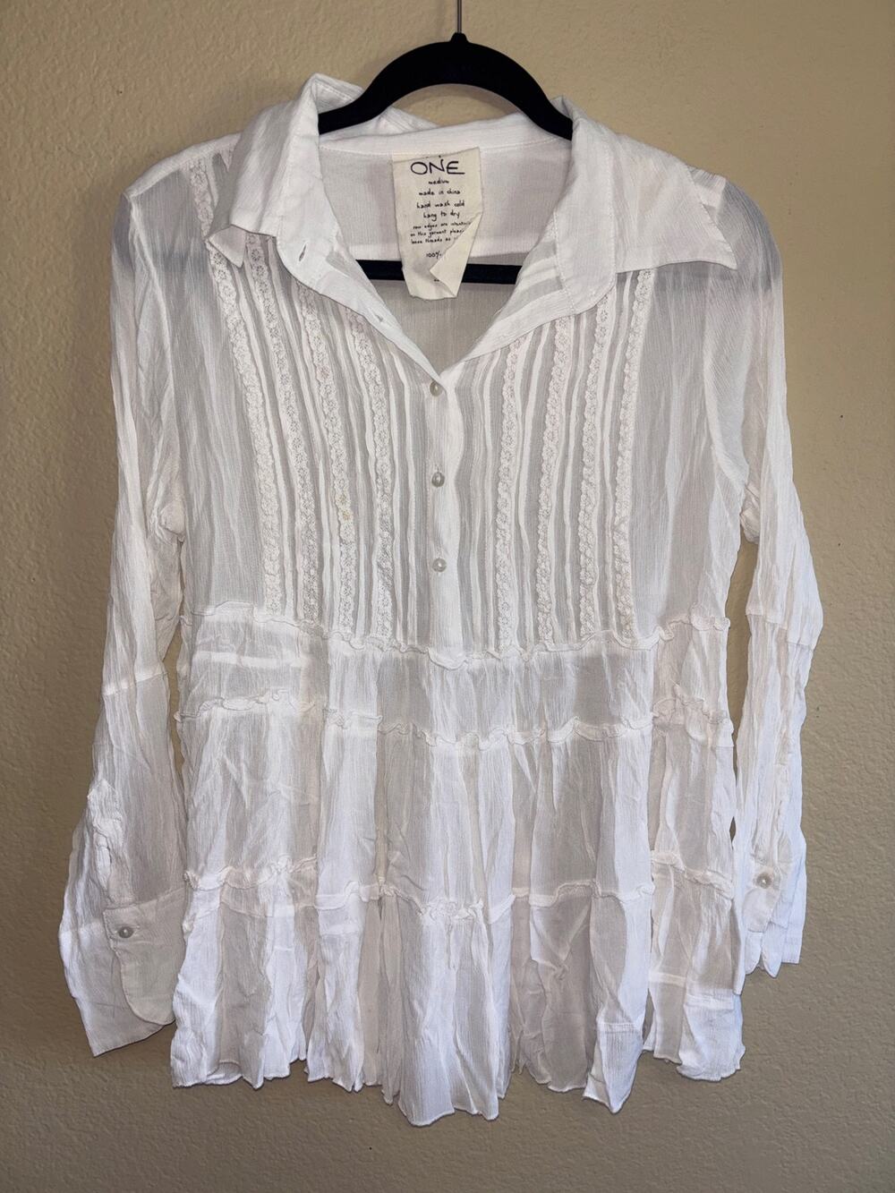 Free People One white boho blous